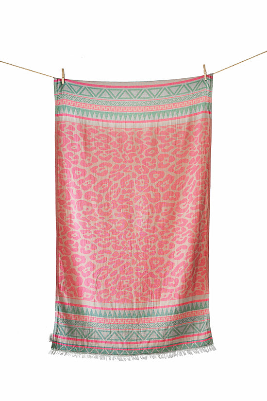 Keros Leopard-Print Beach Towel