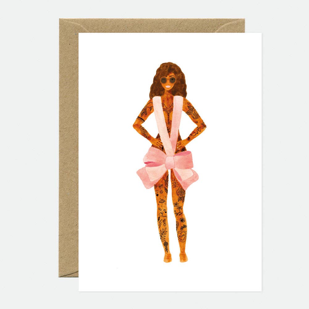 Stylish women’s greeting card with recycled envelope