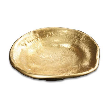 Gold gilded texture dish with sculptural organic finish