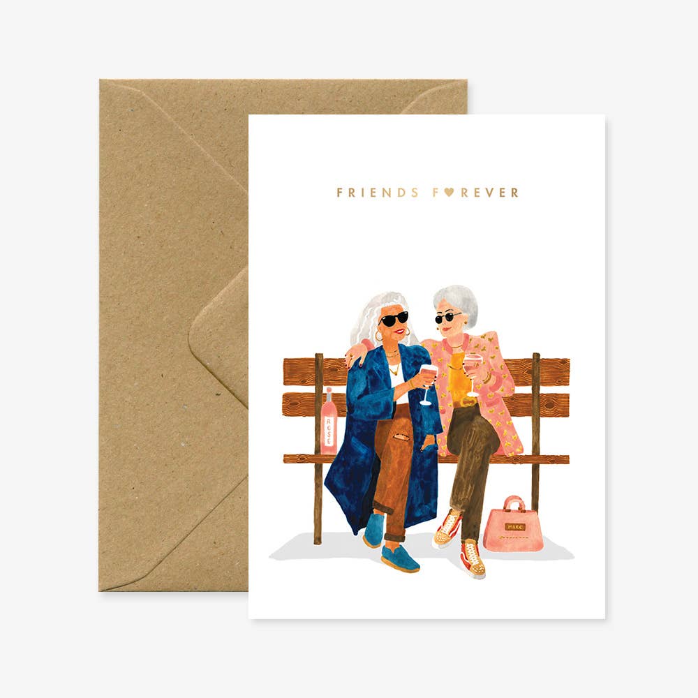 Cute friendship greeting card for birthdays and best friends