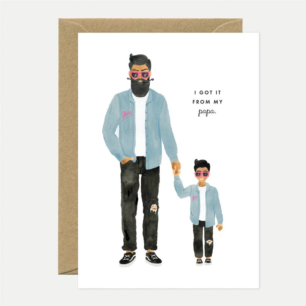 Father and son greeting card for Father’s Day