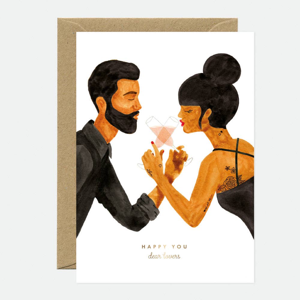 Anniversary greeting card for couples with envelope