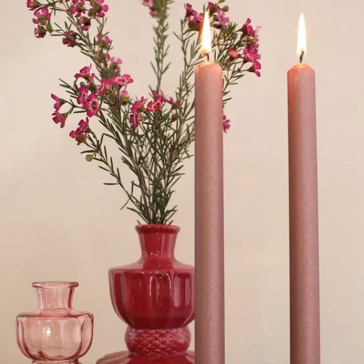 Bliss Dinner Candle — Dusty Pink