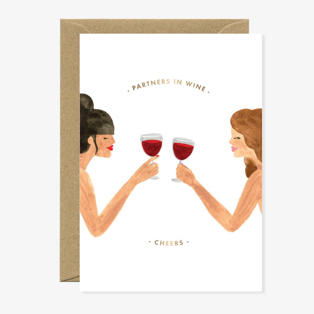 Wine-themed greeting card for birthdays and friendships