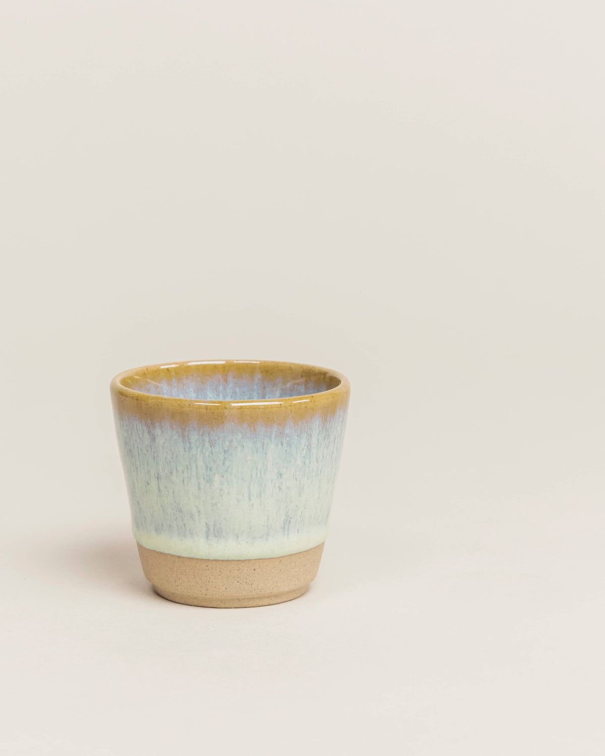 Tejo blue ceramic espresso cup, full view