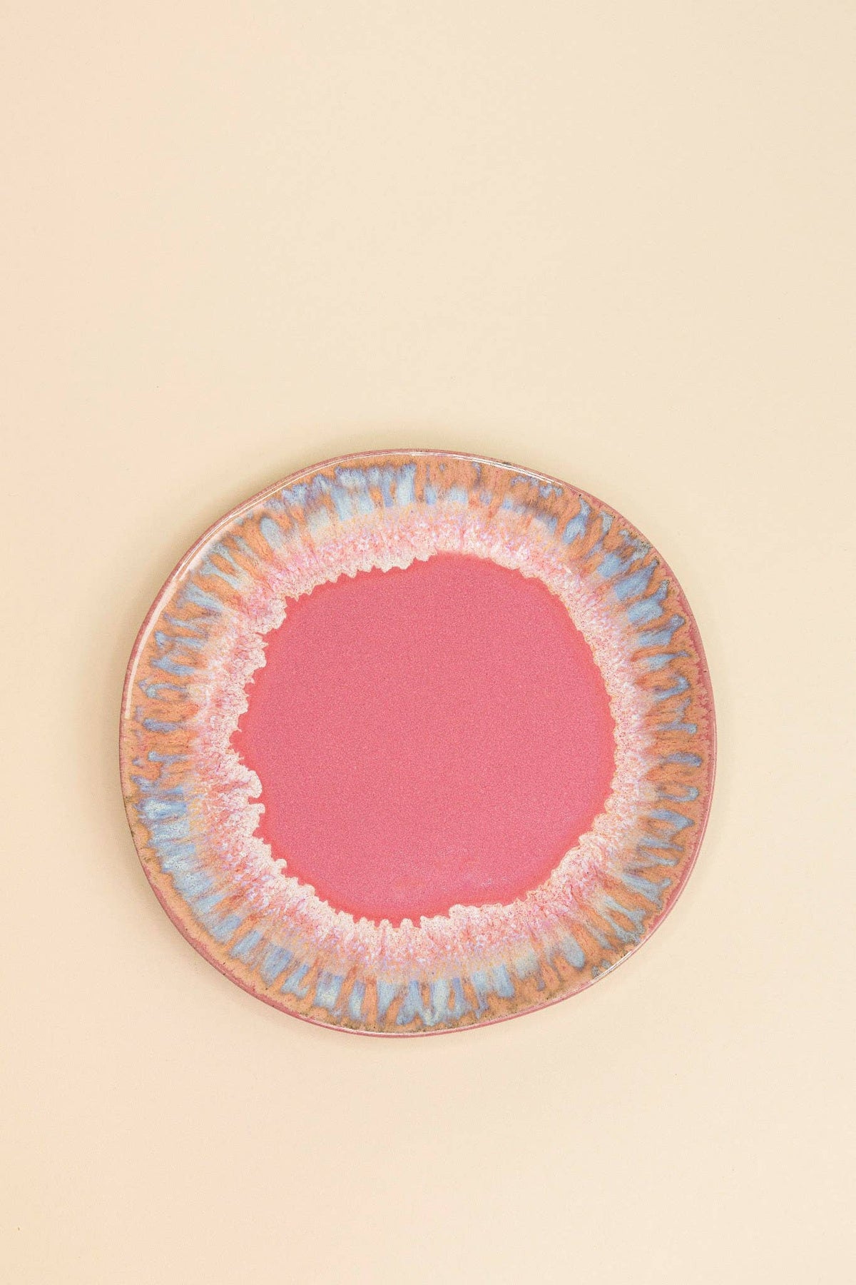 Pôr do Sol pink ceramic small plate, full view