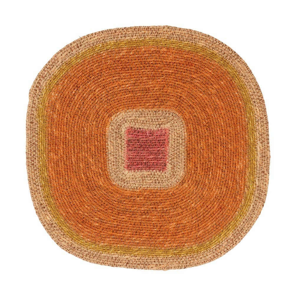 Mada seagrass placemat - Pink Orange
