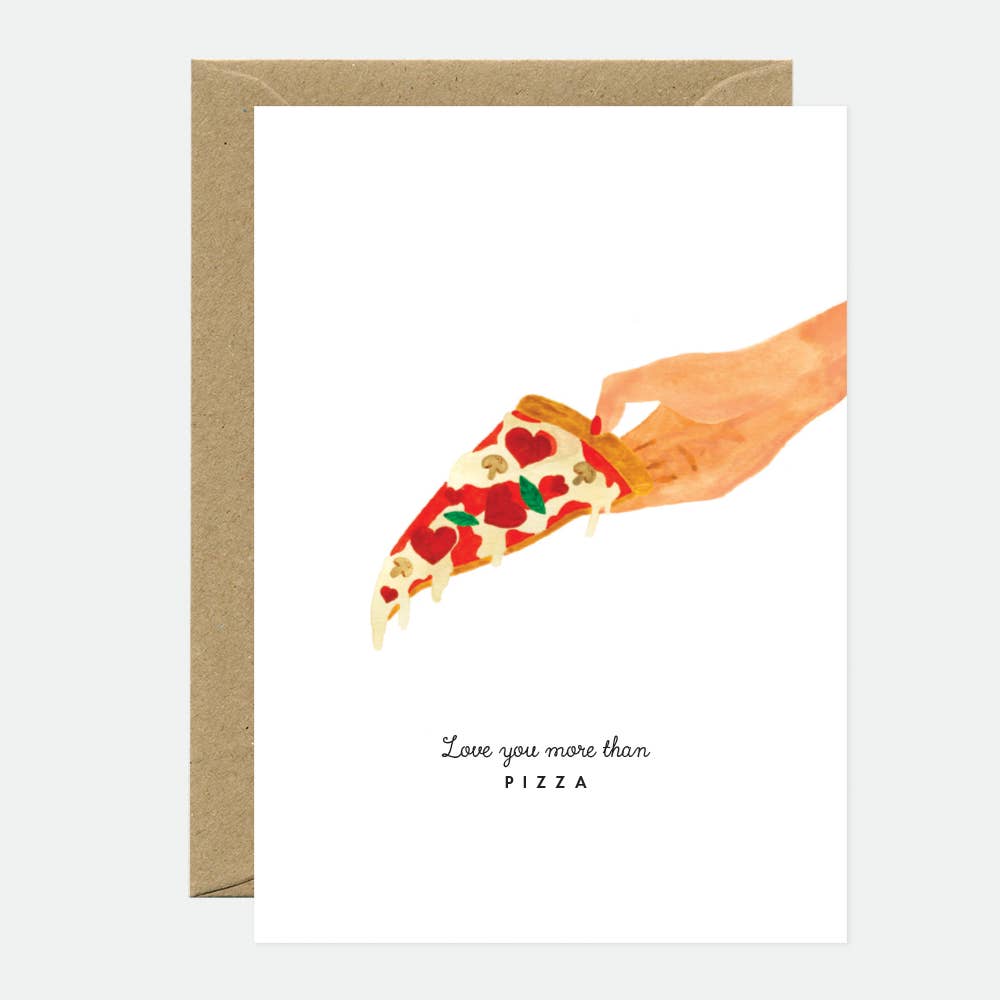 Cute pizza lover greeting card for couples