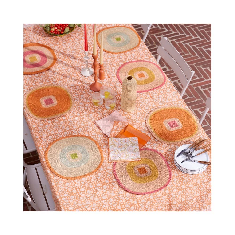 Mada seagrass placemat - Pink Orange