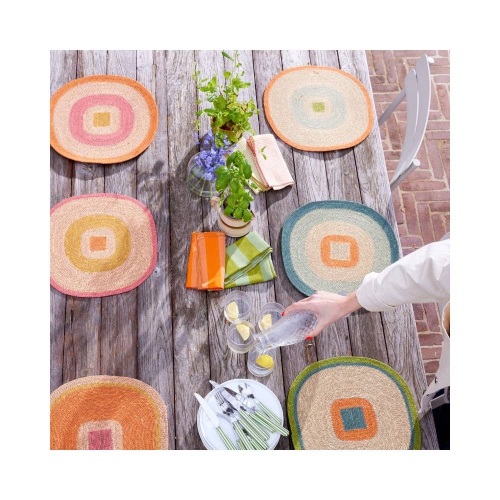 Mada seagrass placemat - Pink Orange