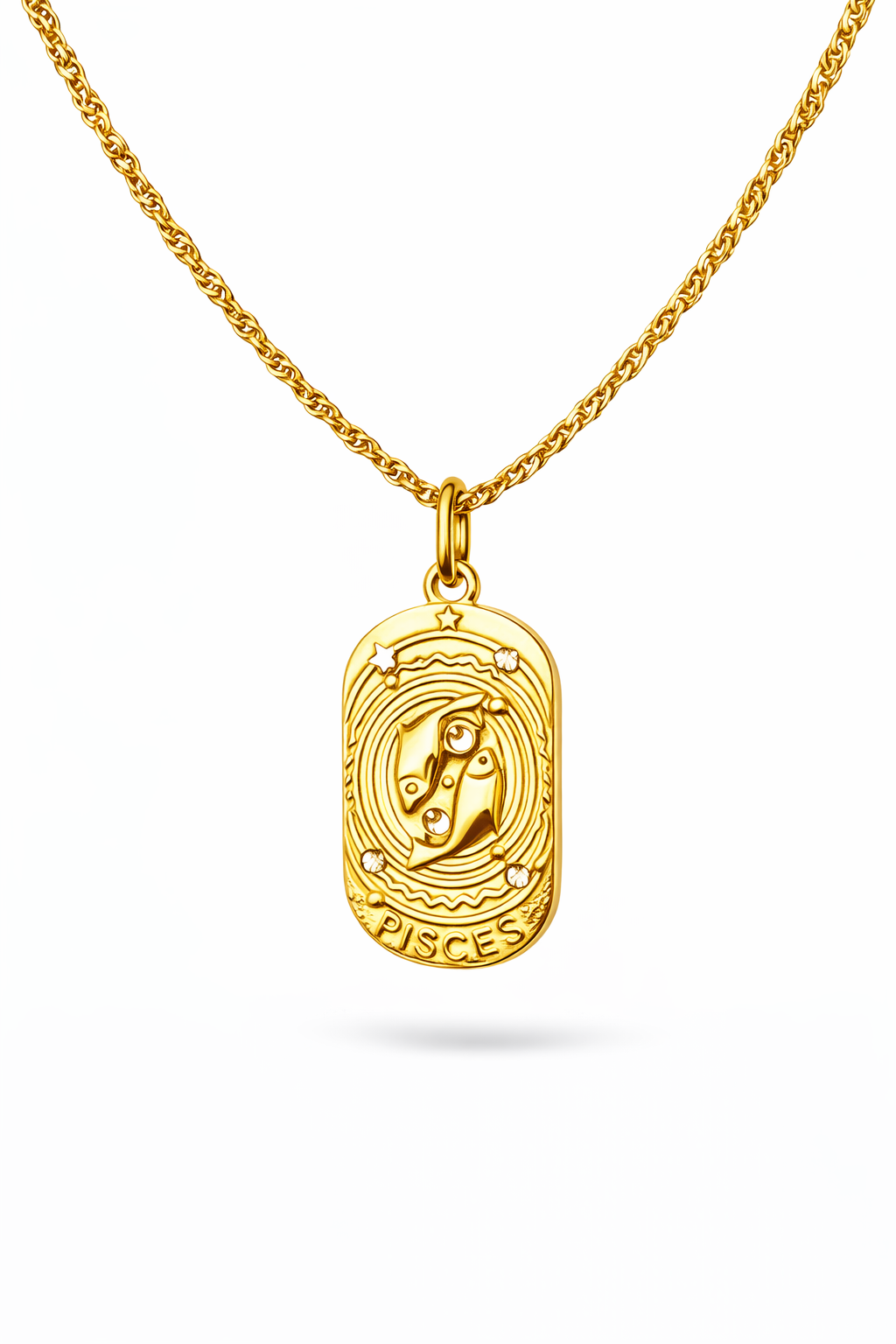 Pisces zodiac pendant necklace in 18K gold plating