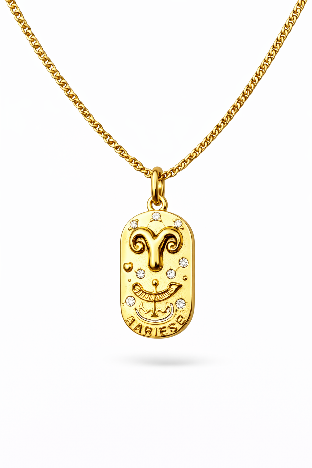 Aries zodiac pendant necklace in 18K gold plated stainless steel