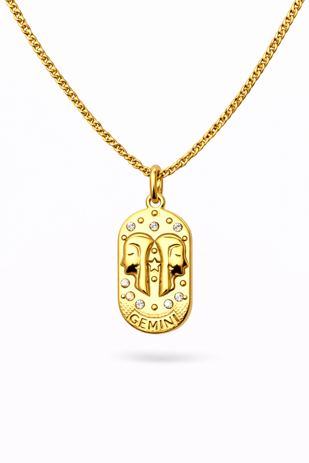 Gemini zodiac necklace in 18K gold plated stainless steel