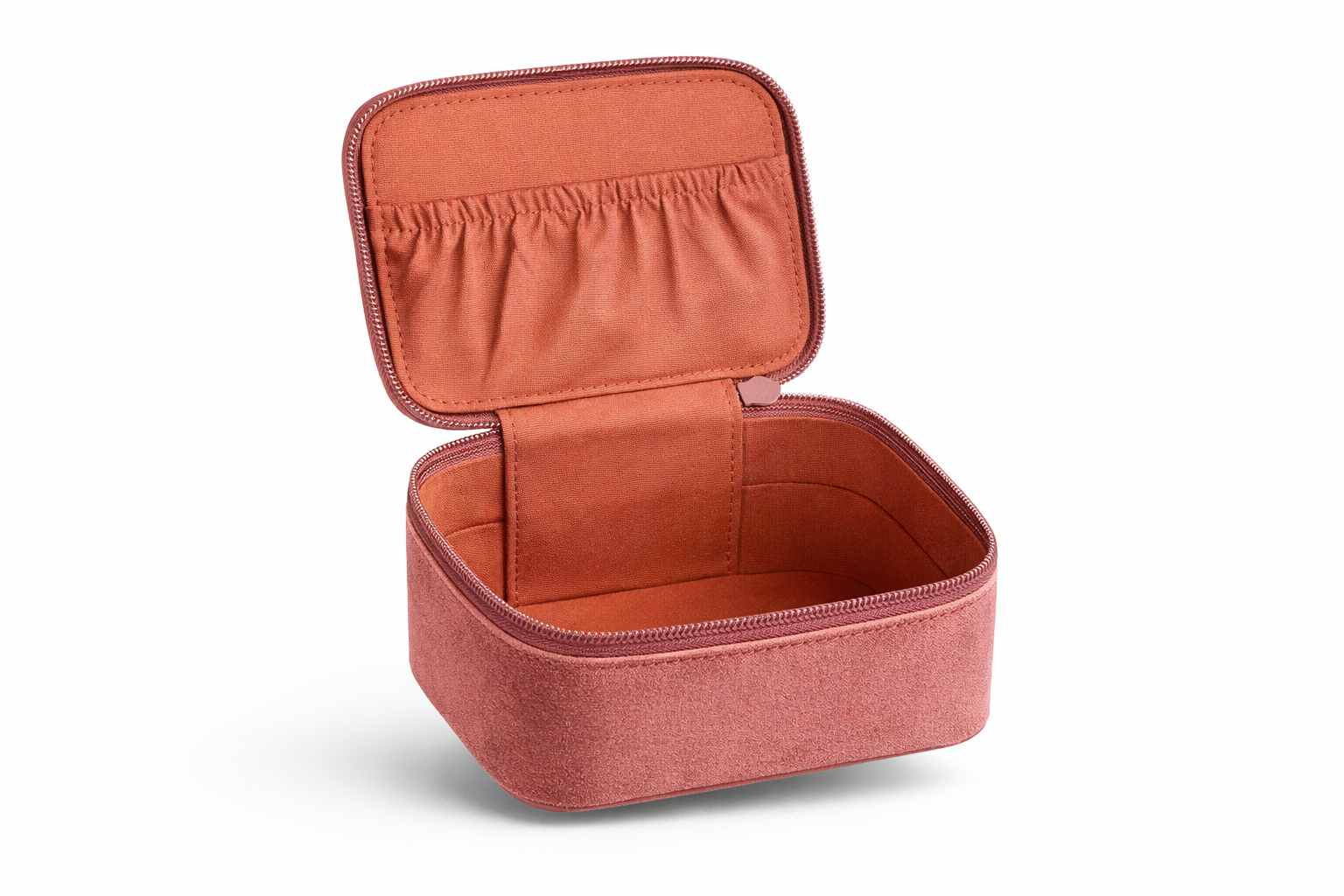 Hand-embroidered velvet keepsake box with pearl heart motif